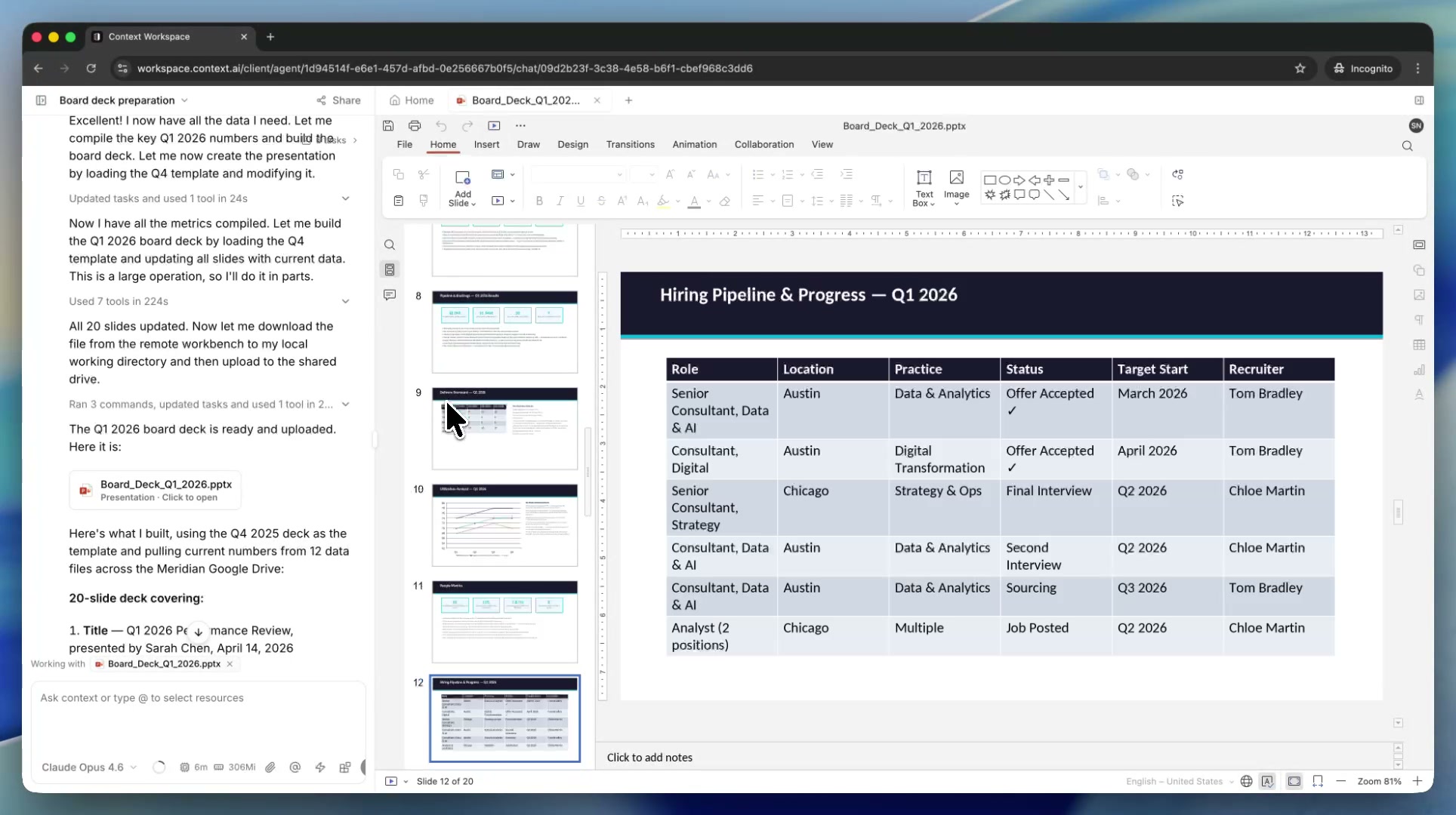 Client presentations